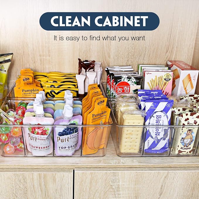 Batoto Pantry Organization and Storage Bins, Refrigerator Organizer Bins – Clear - Image 5
