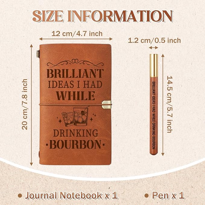 Bourbon Gifts for Men, Leather Journal for Men, Funny Birthday & Father's Day - Image 5