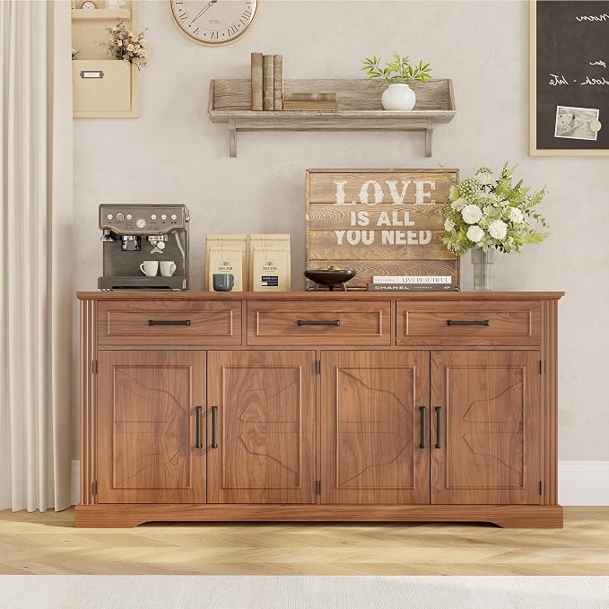 Garvee 66" Modern Farmhouse Sideboard Buffet Cabinet - Image 3