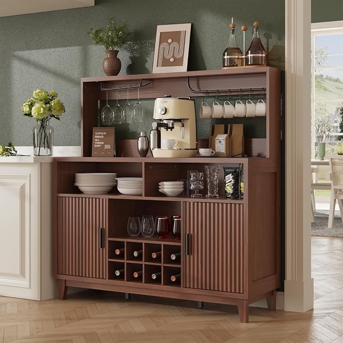 Vabches Fluted Coffee Bar Cabinet - Image 7