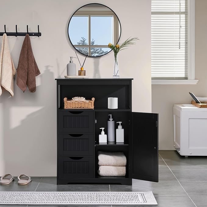 Yaheetech Bathroom Storage Cabinet Bathroom Floor Cabinet Freestanding - Image 2