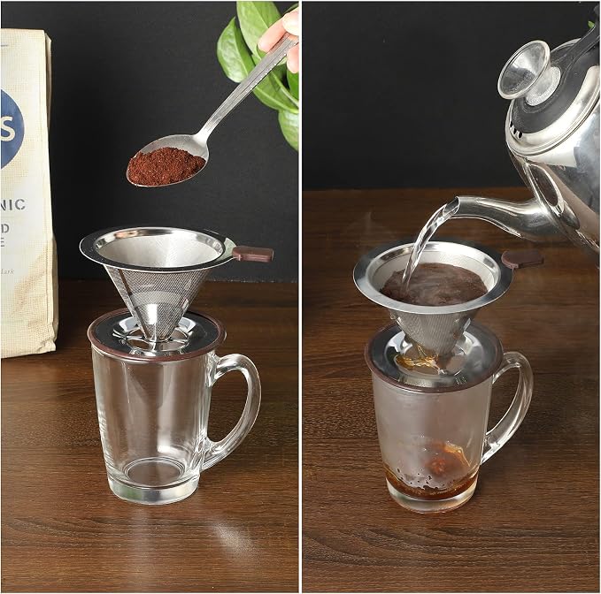 Pour Over Coffee Dripper, Reusable Paperless Coffee Filter, Professional - Image 4