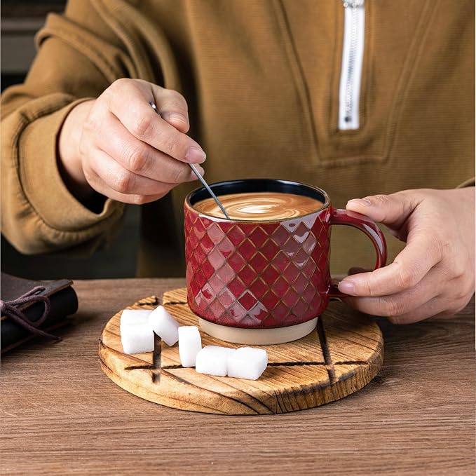 GBhome 8OZ Stackable Coffee Mugs, Ceramic Coffee Mugs - Image 4
