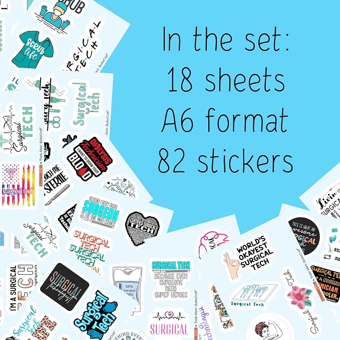100Pcs Surgical Tech Stickers, Surgery Stickers - Image 2
