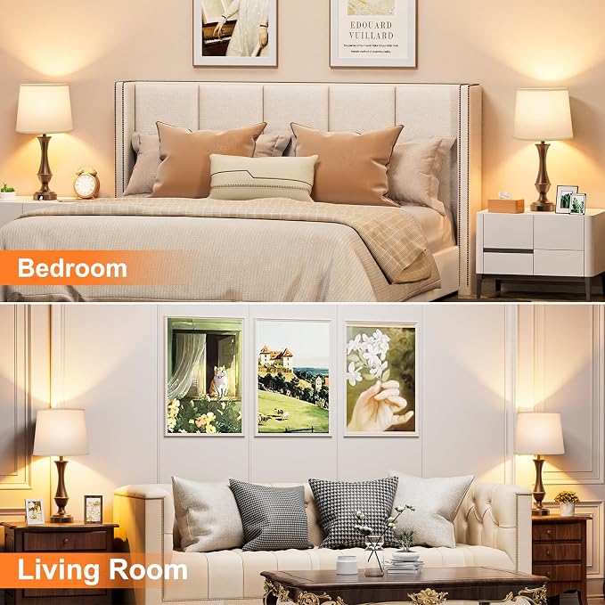 Seealle Upgraded Touch Lamps for Night Stands Set of 2 - Image 2