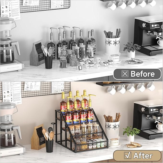 Coffee Syrup Rack Organizer, Spice Racks, Syrup Bottle Holder Stand - Image 4