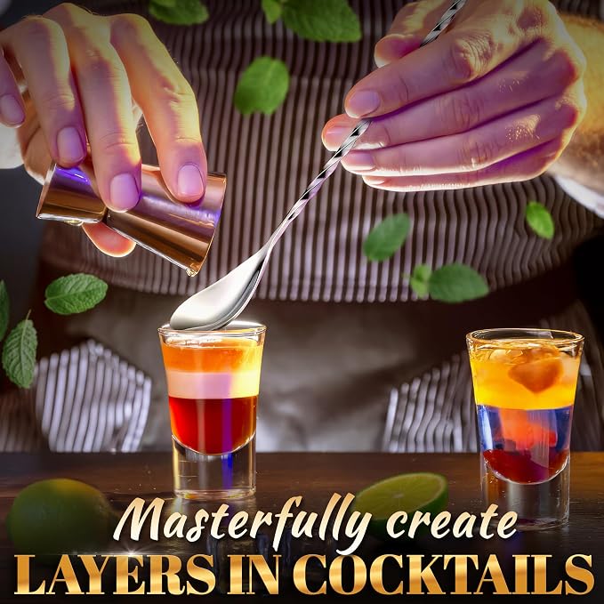 8 Pcs Bar Spoons Set – 12" Long Handle Drink Stirrer - Image 7
