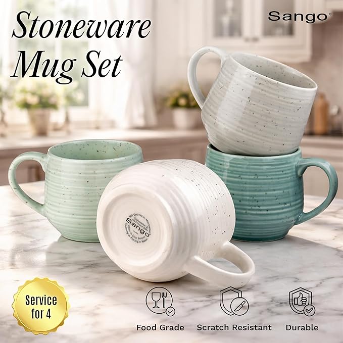 Sango Siterra Artist's Blend 17 oz. Stoneware Mug Set- Service - Image 2