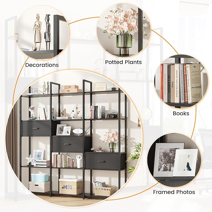 Triple Wide 6 Tiers Industrial Book shelf - Image 6
