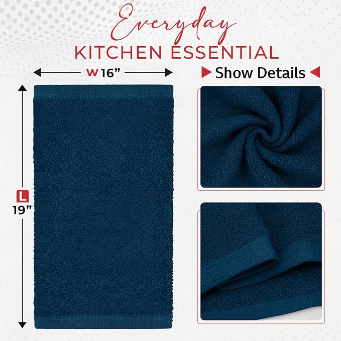 RIVERSIDE Bar Mop Towels Pack of 12, 16x19 Inches, 100% Ring Spun Cotton Terry - Image 3