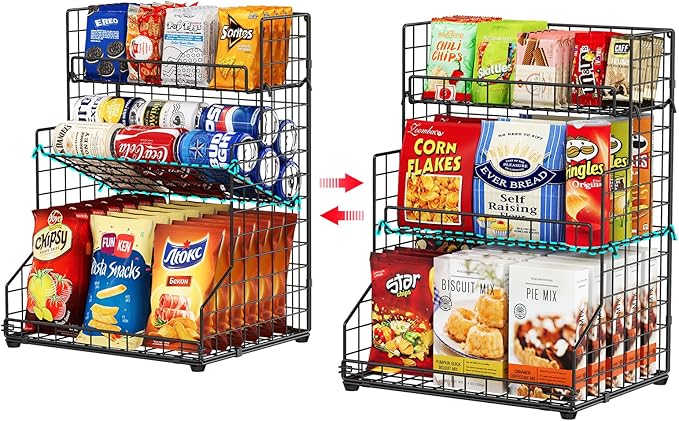 X-cosrack 3-Tier Snack Organizer Rack Bins by X-cosrack
