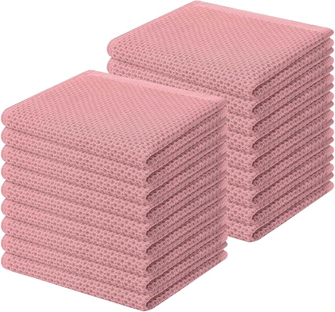 Homaxy 100% Cotton Waffle Weave Kitchen Dish Cloths, Ultra Soft Absorbent Quick by Homaxy