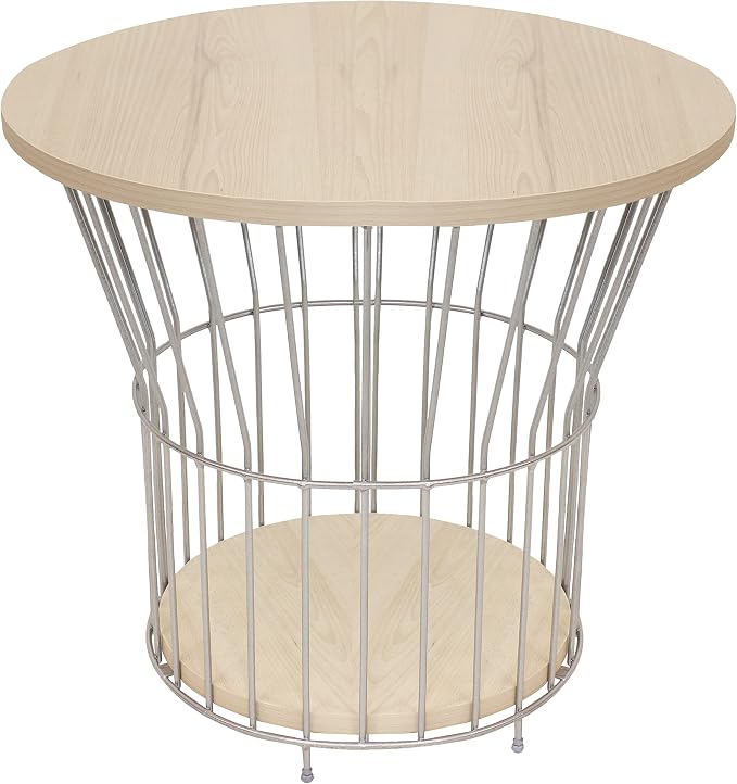 Sunnydaze 17.25-Inch H Modern Pedestal Wire Side Table by SunnydazeDecor