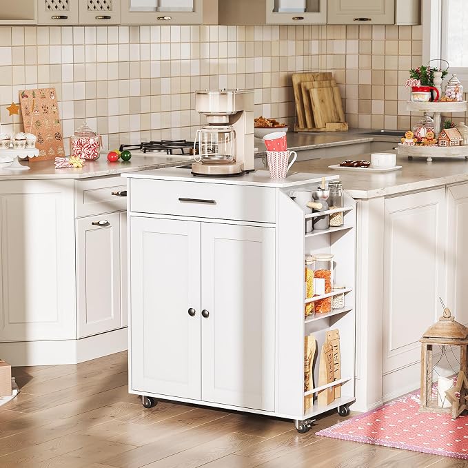 HOOBRO Kitchen Island with Power Outlet, Kitchen Storage Island with Spice Rack - Image 2