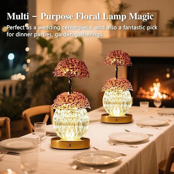 Touch Dimmable Purple Flower Lamp Color Changing Light - Image 4