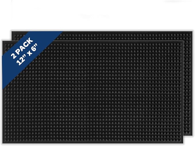 Standard Black Bar Mats 12x6 – Non-Slip Rubber Bar Service & Glass Drying Mats by Unknown