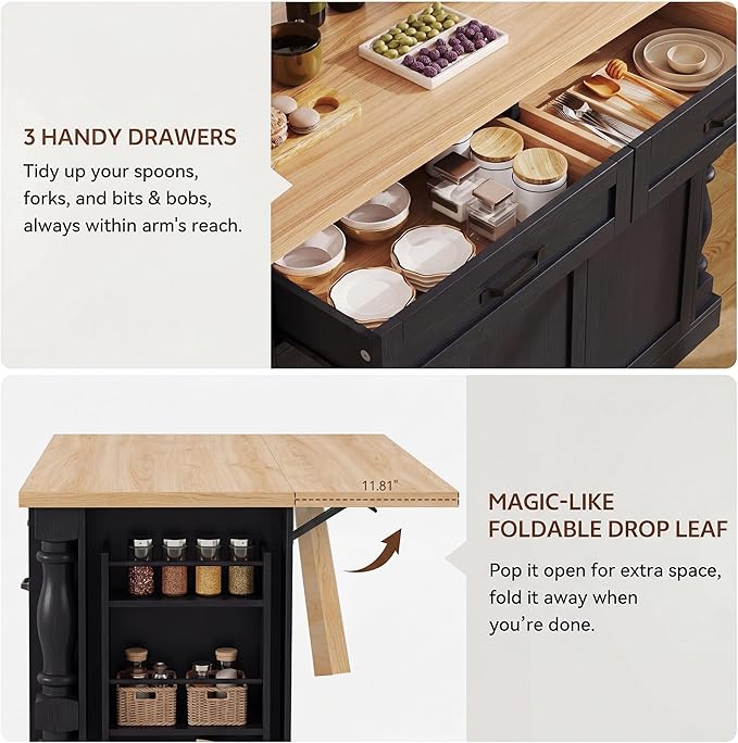 Kitchen Island, 47.6"x20" Kitchen Island - Image 4
