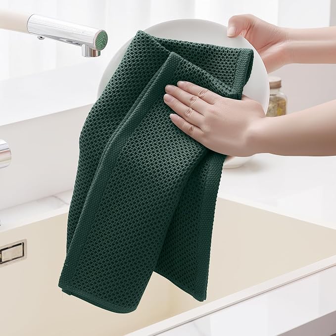 Homaxy 100% Cotton Oversized Waffle Weave Kitchen Dish Towels, Ultra Soft - Image 4