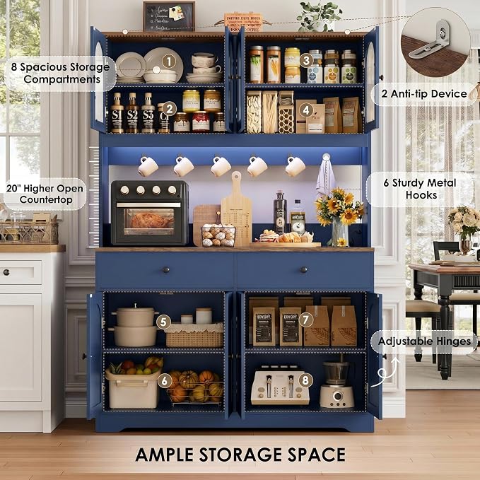 HIFIT 71" LED Kitchen Pantry Cabinet - Image 6