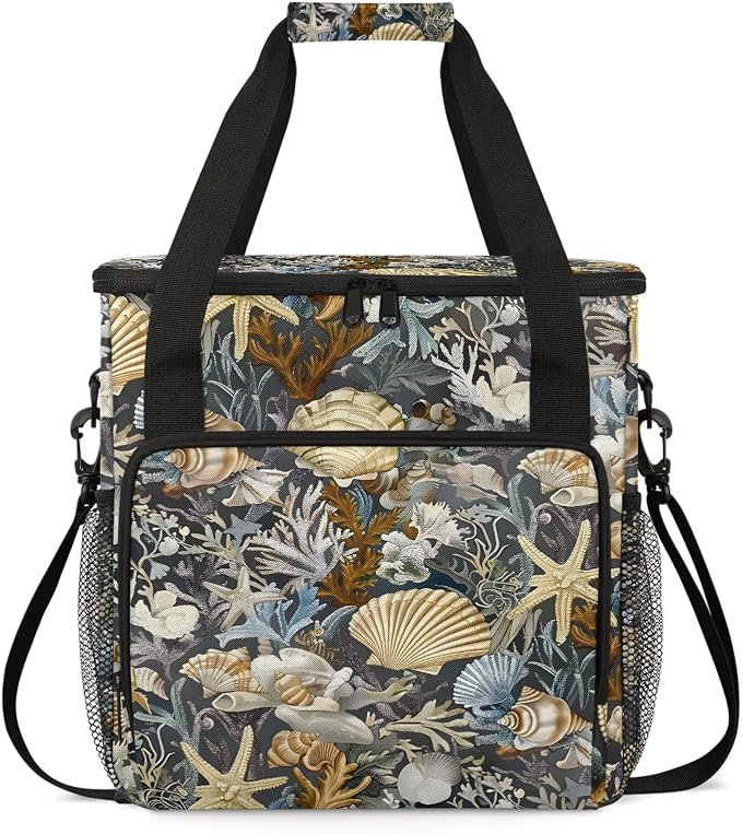 Summer Beach Seashell Coffee Maker Carring Bag, Large Insulated Storage by Home