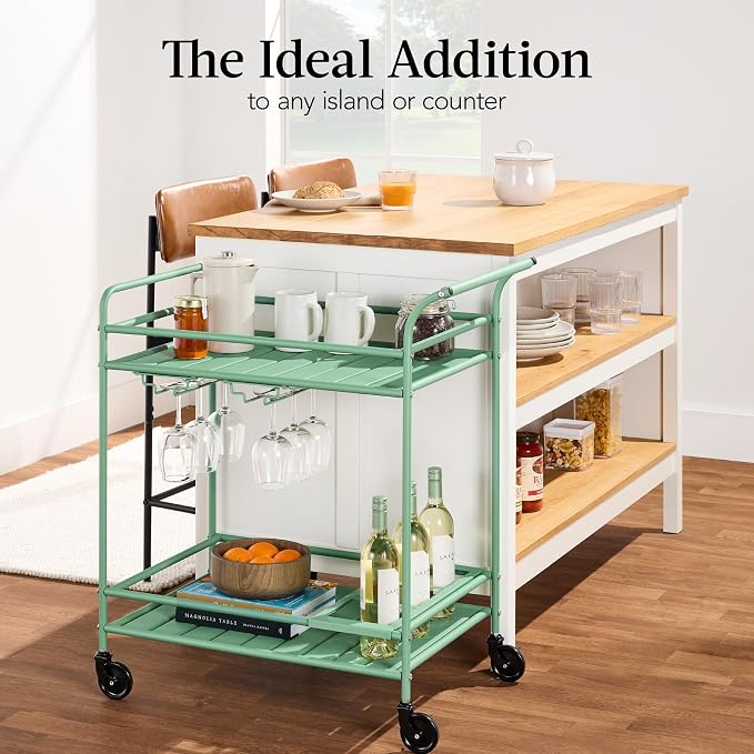 Best Choice Products Rolling Bar Cart, Mobile Home Bar Serving Cart, Serving - Image 6