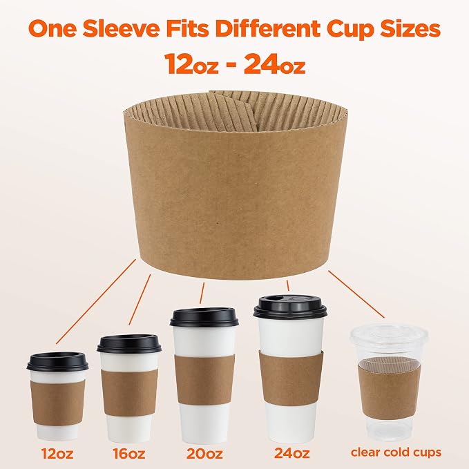 FMP Brands Kraft Coffee Cup Sleeves Disposable - Image 4