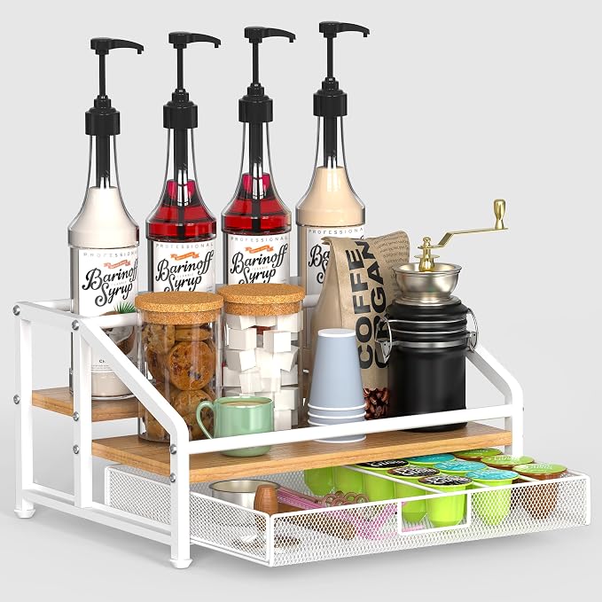 Alyoen Coffee Syrup Organizer Rack, 3-Tier Coffee Station Organizer by Alyoen