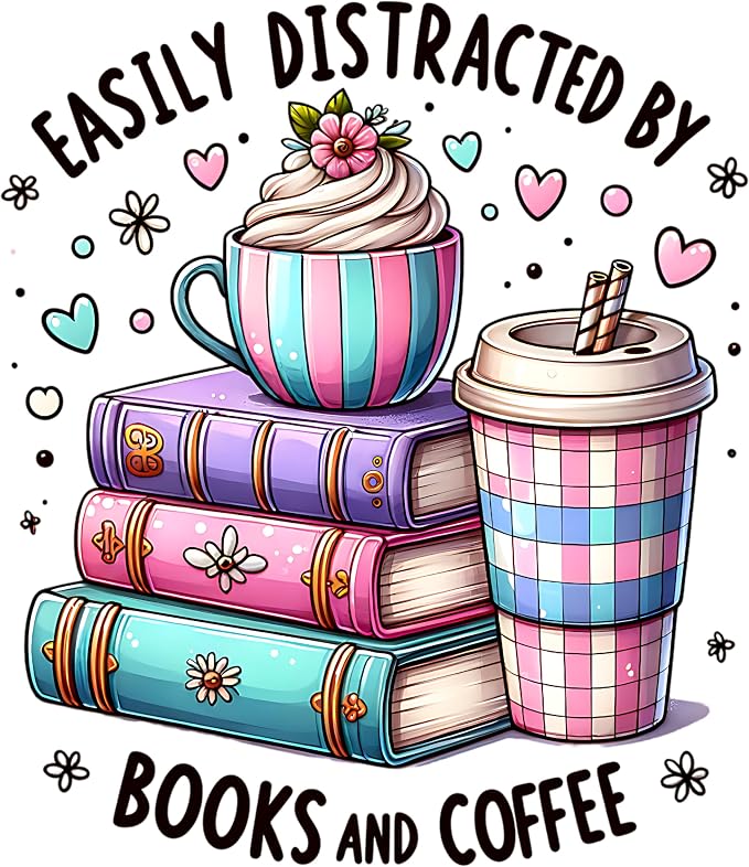 Easily Distracted by Books and Coffee Sticker Set of 3 by EpicLifeDesigned