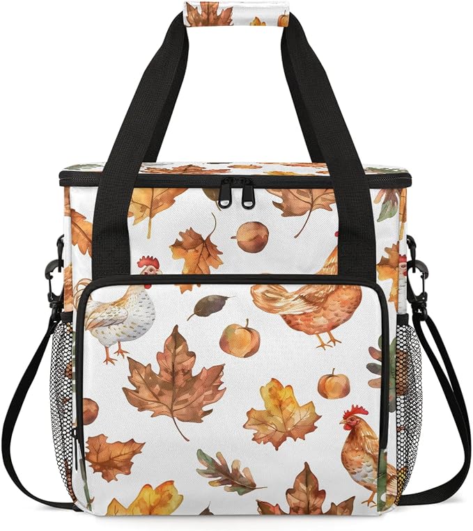 Fall Maple Leaf Rooster Coffee Maker Carring Bag, Large Insulated Storage by Home
