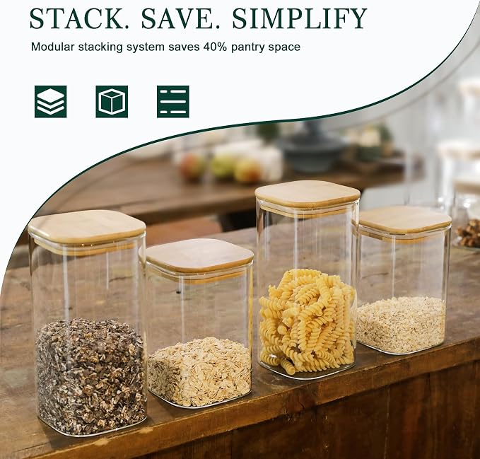 LIBWYS 12-Pack Glass Pantry Storage Containers - Image 4