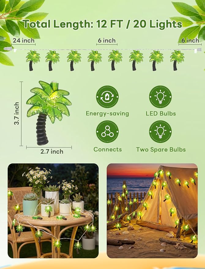 12Ft Summer Beach Hawaiian String Lights - Image 5