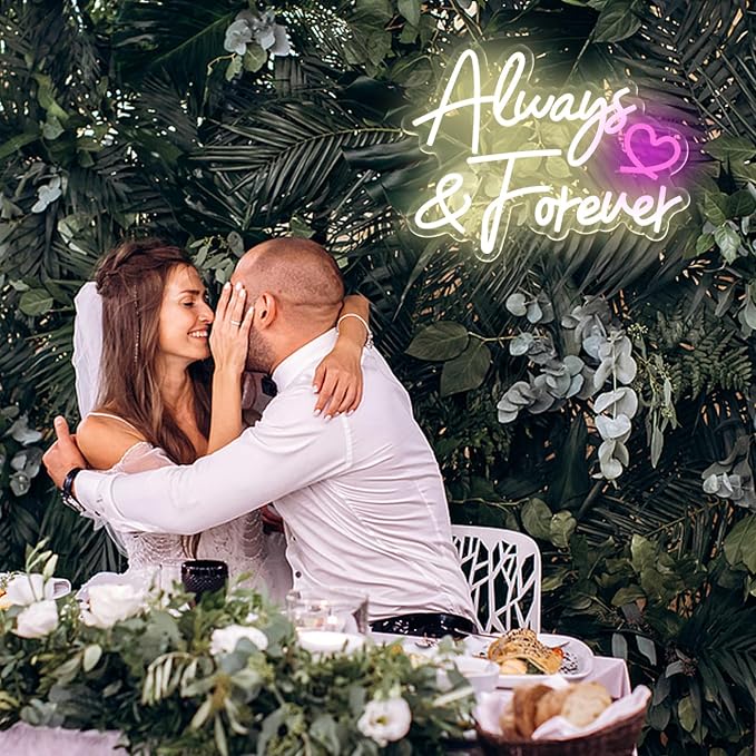 Always Forever Neon Sign Warm White Neon Light Sign, Letters Wedding Led Neon - Image 7