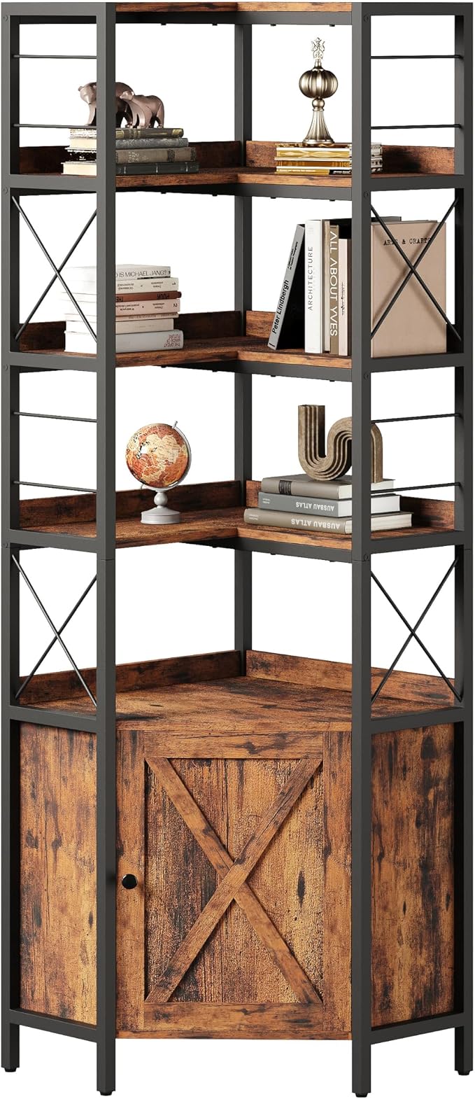 IRONCK Corner Bookshelf, 78 in Tall L Shaped Bookshelf by IRONCK