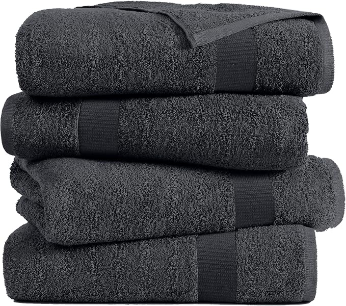 RIVERSIDE Medium Bath Towel Set of 4, 24x48 Inches – 100% Ring-Spun Cotton Bath - Image 4