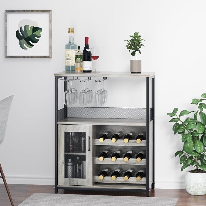 IDEALHOUSE 3-Tier Wine Bar Cabinet - Image 3