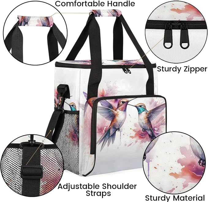 Hummingbird Coffee Maker Carring Bag, Large Insulated Storage Organizer Case - Image 6