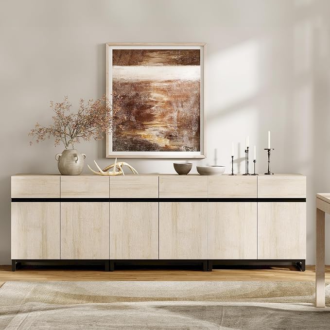 WAMPAT 3 in 1 Multifunctional Sideboard Buffet Cabinets, Modern Sideboard - Image 3