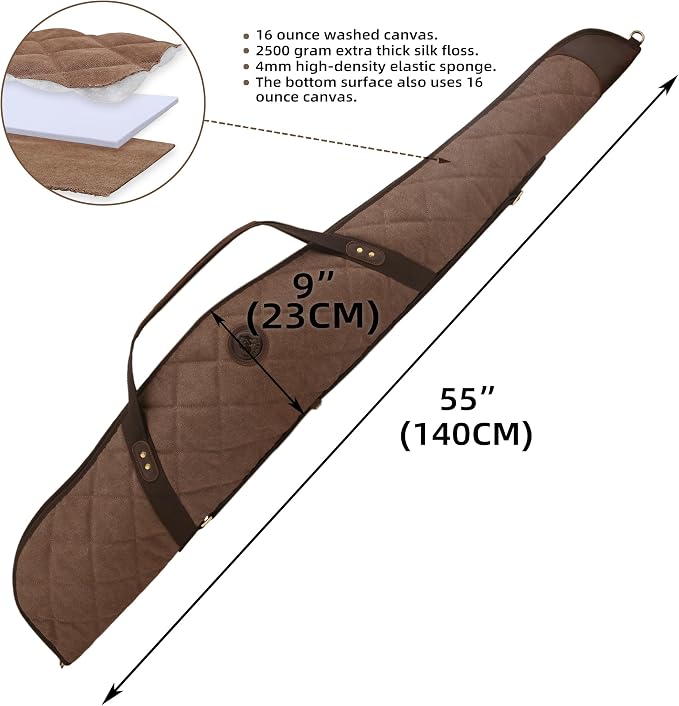 Tas Trost Scoped Rifle Soft Case 41“& 55” Long Gun Bag, Canvas Leather Shotgun - Image 2