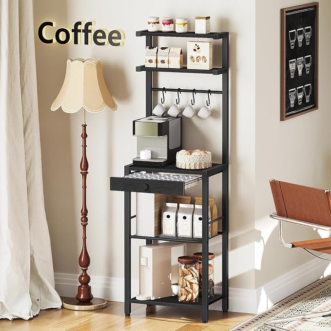 YATINEY Bakers Rack, 5-Tier Coffee Bar Station, Coffee Stand - Image 8