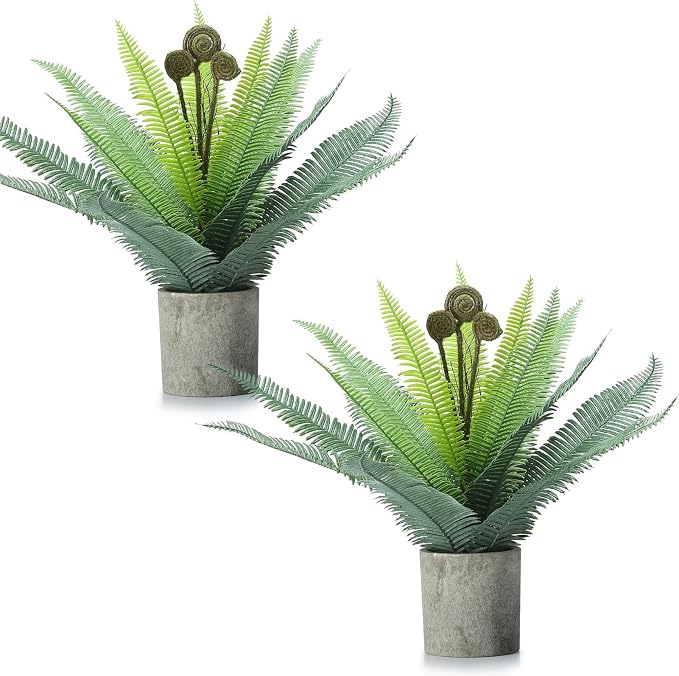 FAVOWREATH 2 Pack Small Fake Plants Potted Artificial Plants Indoor by FAVOWREATH