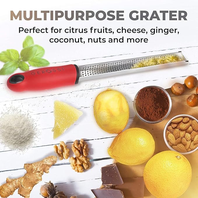 Stainless Steel Cheese Grater & Lemon Zester w/Extra Sharp Blade - Image 5