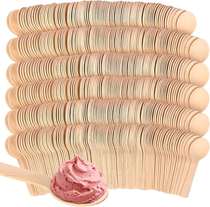 600 Pcs Mini Wooden Spoons 4 Inch by WYOMER
