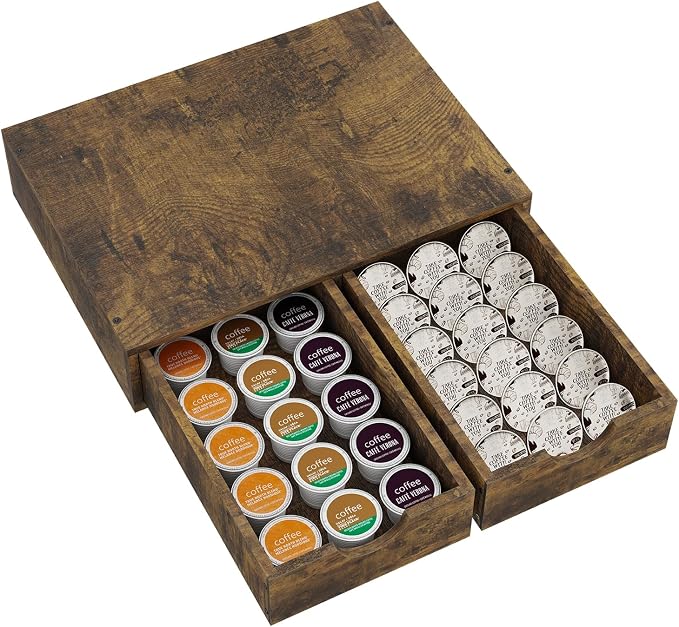 Simple Trending Wooden Coffee Pod Holder Drawer, K Cup Drawer Organizer by SimpleTrending