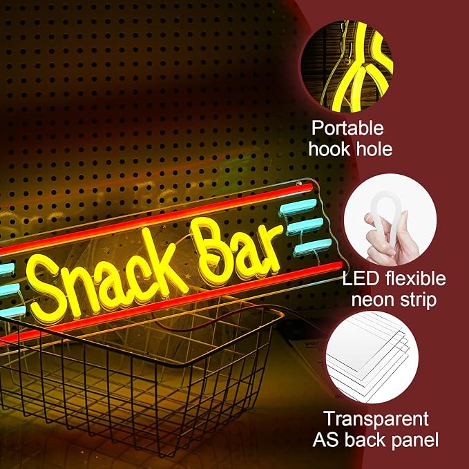 Snack Bar Neon Sign Dimmable Bar Neon Light - Image 3
