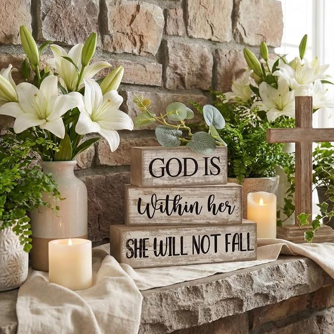 Lineshading 4 Pcs Christian Table Decor Inspirational Religious Gifts - Image 2