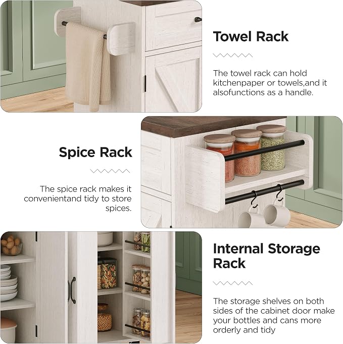 Mobile Kitchen Island, Kitchen Island Cart - Image 4