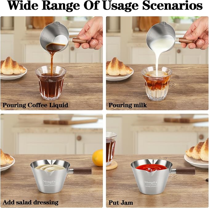 Mongdio Espresso Measuring Cup, Stainless Steel Espresso Shot Cups - Image 2