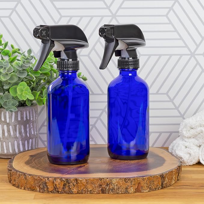 Cornucopia Brands 8-Ounce Cobalt Blue Glass Boston Round Spray Bottles - Image 2