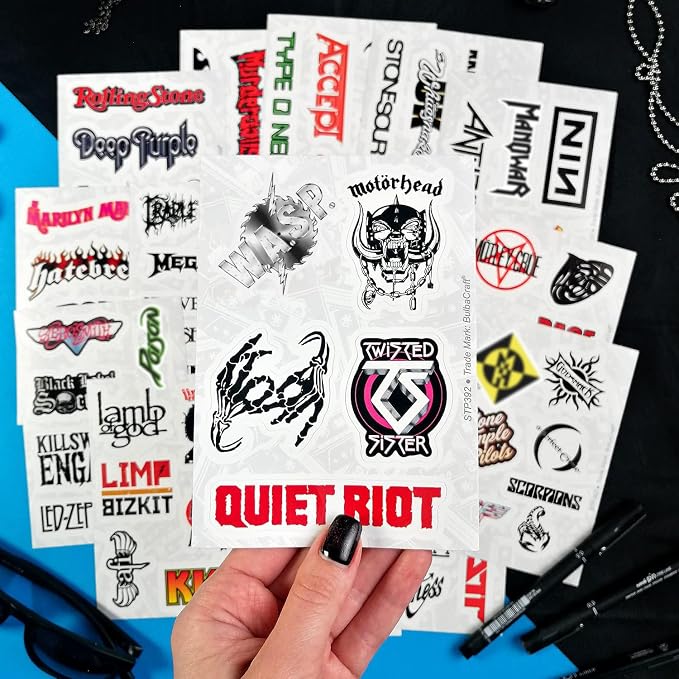 100Pcs Classic Rock Stickers, Rock and Roll Stickers, Rockabilly Band Decals - Image 5