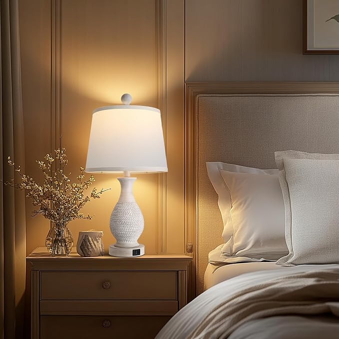 PARTPHONER Traditional Table Lamps Set of 2, Bedside Touch Lamp - Image 7